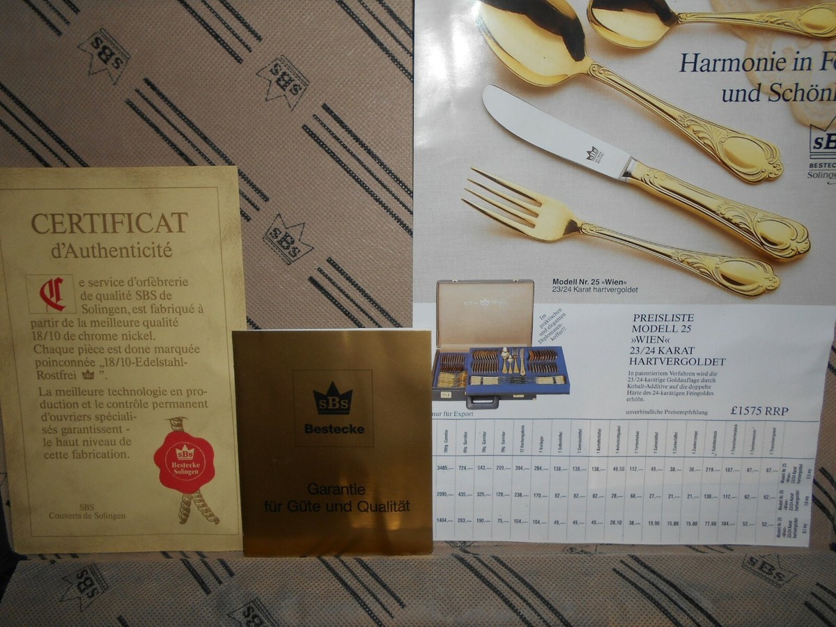 SBS Bestecke ゴールドカトラリーセット　23／24Ｋ Your Choice Vintage Sets of 24k Gold-plated Flatware by Solinger