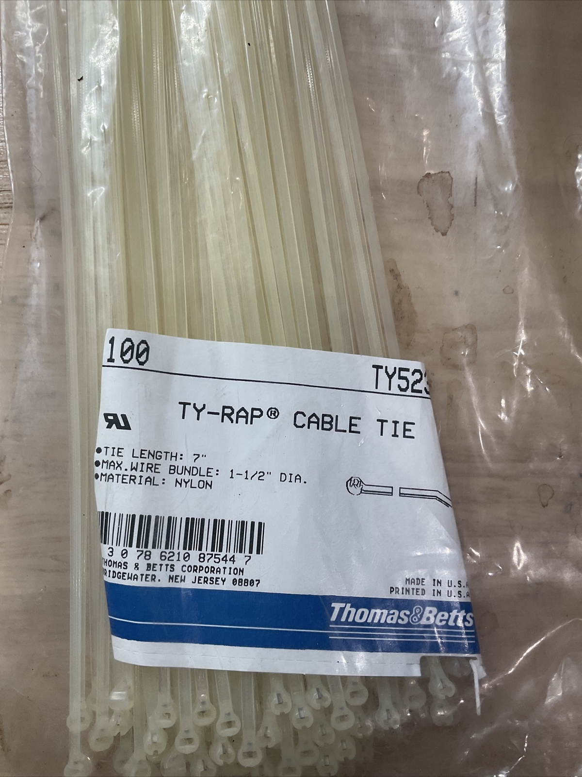 Thomas & Betts TyRap Cable Ties 7” TY52315M Nylon Tie Wrap eBay
