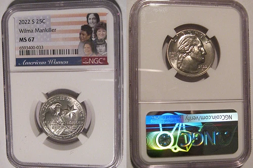 2022 S Wilma Mankiller 25c NGC MS 67 American Women Quarter