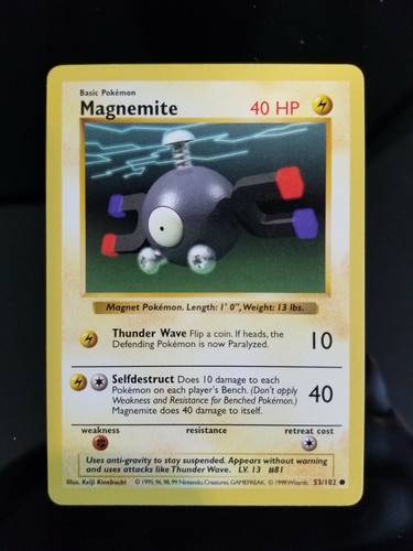 Magnemite 53/102 Shadowless Base Set Pokémon Card LP - Picture 1 of 2