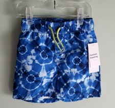 NEW Old Navy Toddler Boys 12-18 MONTHS / 2T Tie Dyed Swim Trunks BLUE 26420