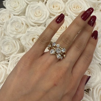   Boodles Style Raindance Bubble 3ct Lab Grown Diamond Ring 18ct Gelbgold 18K