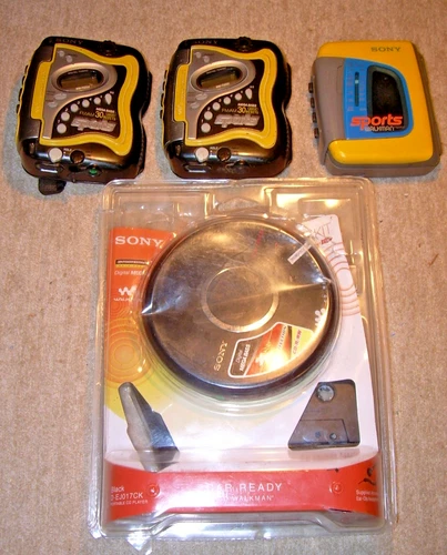 Lot of Vintage Sony Personal Audio Cassette and CD Players Walkman
