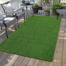 Bsmathom Artificial Grass Rug Indoor Outdoor Rug, 3x5Ft Dog 3 x 5 Feet, Green 