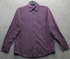 IZOD Shirt Mens Medium Multi Plaid Classic Fit Long Sleeve Collared Button Down