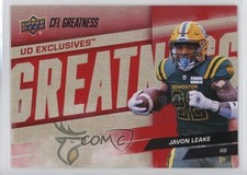 2024 Upper Deck CFL CFL Greatness Exclusives 80/100 Javon Leake #96 0s1c