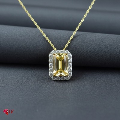 Certified Burmese Natural no-heat  (Mogkok) 2.66ct Yellow Sapphire 18k Necklace
