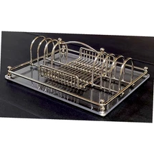 Silverplated & Acrylic Silverware/ Flatware Caddy Holder 10"