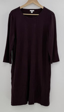 J.Jill Ponte Knit Herringbone 3/4 Sleeve Dress Sz L Pockets Career Preppy Mature