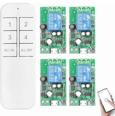 DieseRC 4x1 Kanal DIY WiFi Smart Life Switch Modul App Alexa Tuya Fernbedienung 2.4G