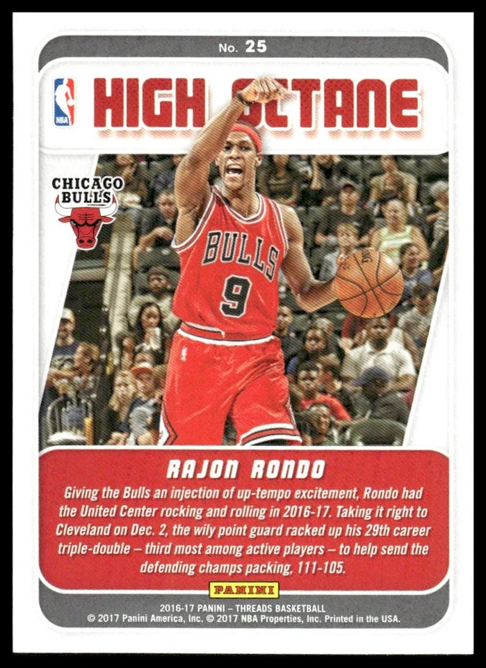2016-17 Panini Threads #25 Rajon Rondo High Octane - Image 2 of 2