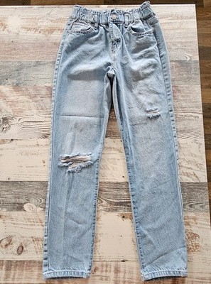 YMI Jeans Women's Light Blue High Wash High Rise Straight Distressed Denim Jeans