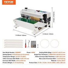 Horizontal Bag Band Sealing Machine Band Sealer for Plastic Bags Films - 600W
