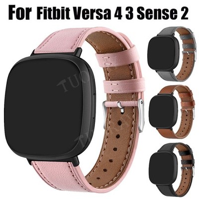 Für Fitbit Sense 2 1/Versa 3/Versa 4 Armband Klassisch Leder Uhrenarmband Ersatz
