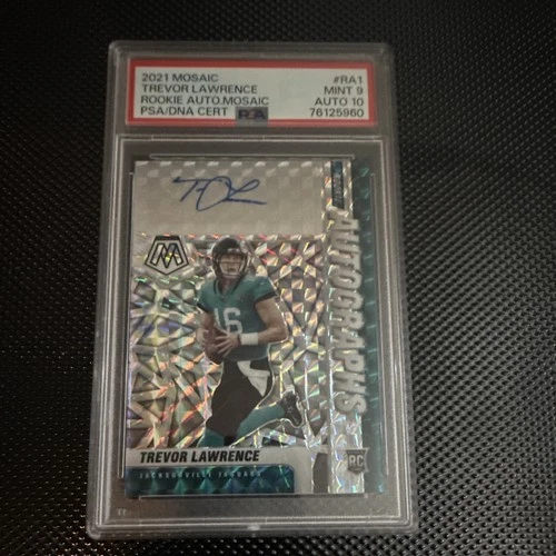 Panini 2021 Mosaic Trevor Lawrence RC Auto #RA-1 PSA 9 Auto 10