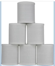 Urbanest Drum Chandelier Shade Natural Flax Linen Clip On Hardback Set Of Six