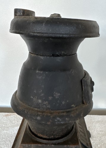Pentola fornello pancia mini venditore in ghisa campione alto 13" antico pezzo pesante - Foto 15 di 18