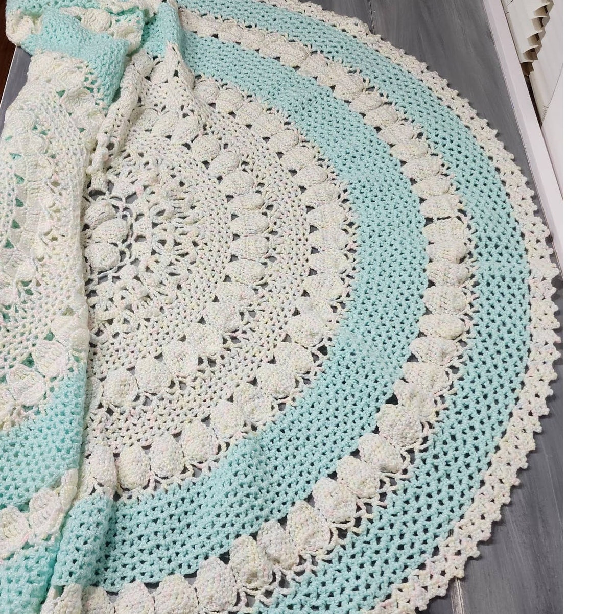 Crochet Baby Blanket Throw Beautiful Hand Made Super Soft