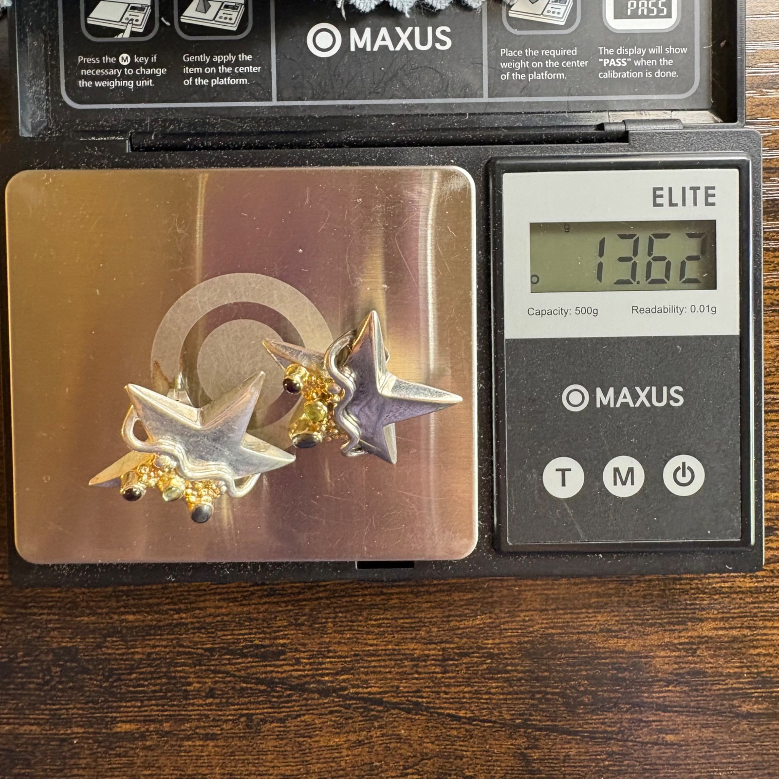 Puffed Star Multi Gemstone Chunky Statement Earri… - image 12