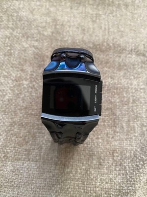 Diesel DZ-7063 Digital Black Leather Band Used Watch Battery Unchecked