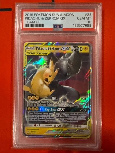 Pikachu & Zekrom GX 33/181 Sm-Team up. PSA 10