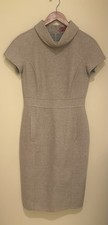 CH Carolina Herrera Beige 100% Wool Cowl Neck Sheath Dress Size 4