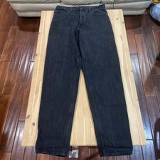 Jeans vintage Levis uomo 36x36 nero anni 90 made USA 550 pantaloni denim rilassati sbiaditi