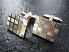 Manschettenknöpfe Silber 835 Waffelmuster Vi...