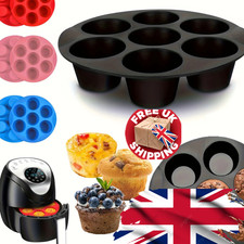 Silicone Egg Bite Molds for Air Fryer 7-Hole Muffin Pan Cupcake Quiche Mold Tray