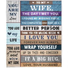 Inspirational Throw 50 x 60 inches  To My Wife    Love Your Husband  Blanket