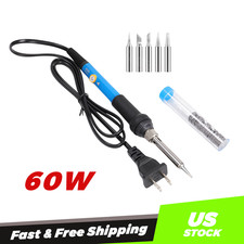 Soldering Iron Electric Gun Adjustable Temperature Welding Kit 60W USA