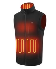 Softshell Heated Vest for Men with 10000mAh Battery,Electric Medium Black