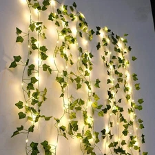1pcs 2M Green Leaf String Lights Artificial Ivy Vine Fairy Light for Home Décor