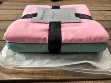 Simonshop Linen Blend Queen Duvet Cover Bedding Set Pink Green New