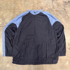 Nike Mens XL Windbreaker Jacket Navy Light Blue Full Zip Lined Track Coat