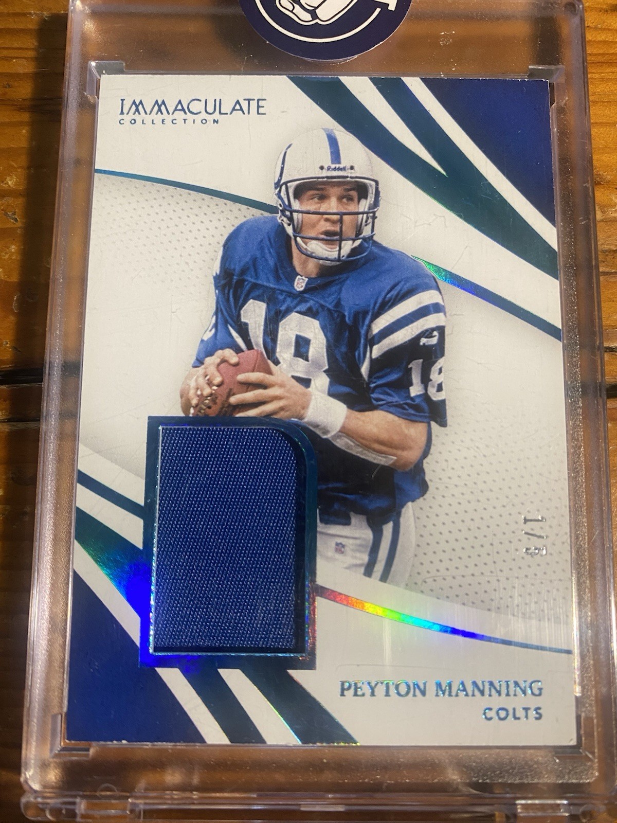 2021 panini immaculate player worn patch memorabilia peyton manning hof /5