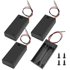 2 x 1.5V AA Battery Holder with Wires, 3 Volt Battery Case Box with ON/Off Sw...