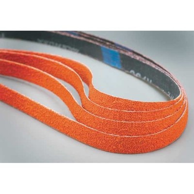 Sanding Belt, 1/2 in W, 18 in L, Coated, Ceramic, 40 Grit, Extra Coarse, Blaze