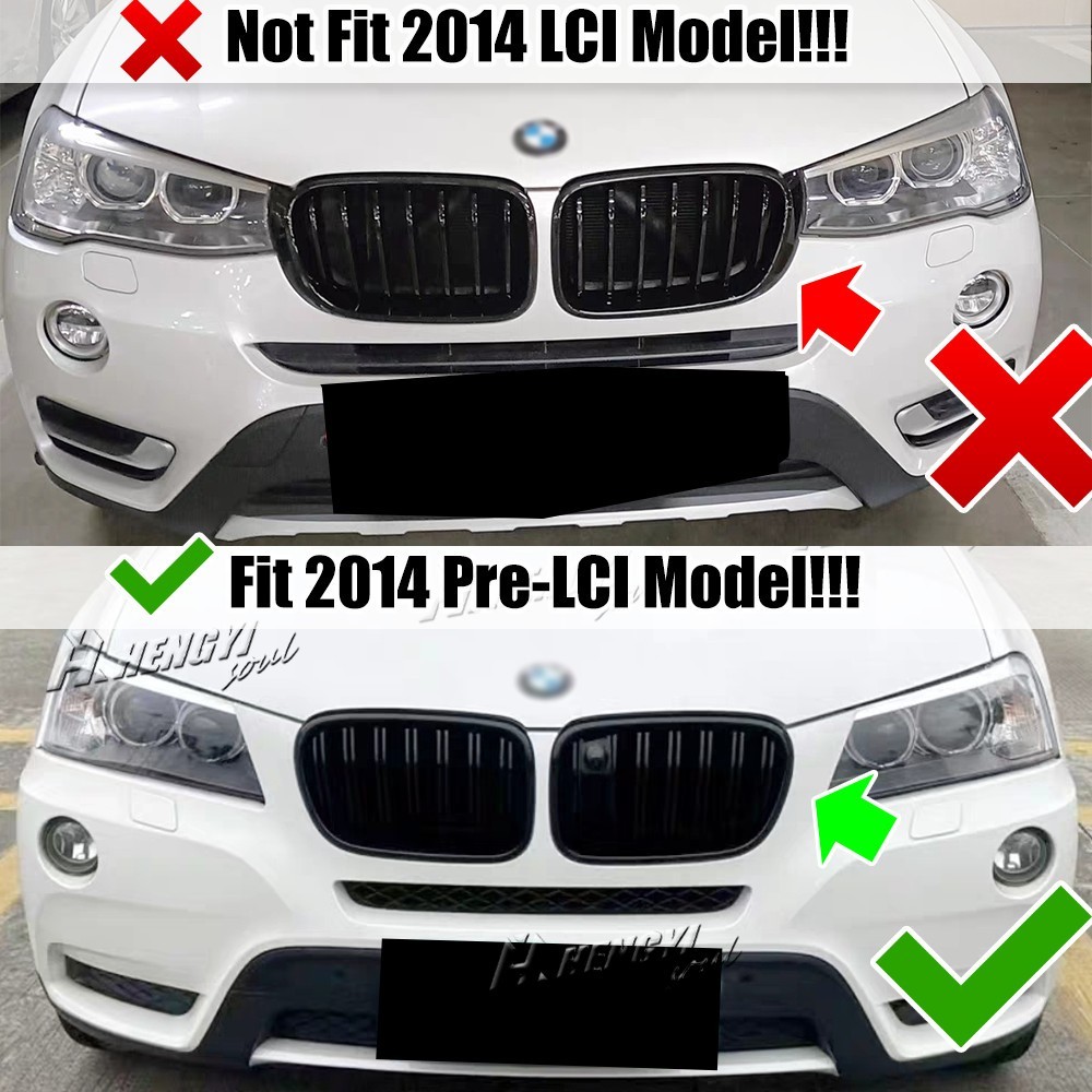 For BMW F25 X3 2011-2014 Pre-LCI Front Bumper Kidney Grille Grill Double Slats