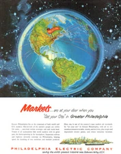Carl Evers Philadelphia Electric Company Center of the Globe 1954 Magazine Ad