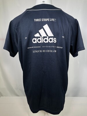 トップス S Adidas Urban Renewal Three Stripe Life Blue Baseball Jersey Men's