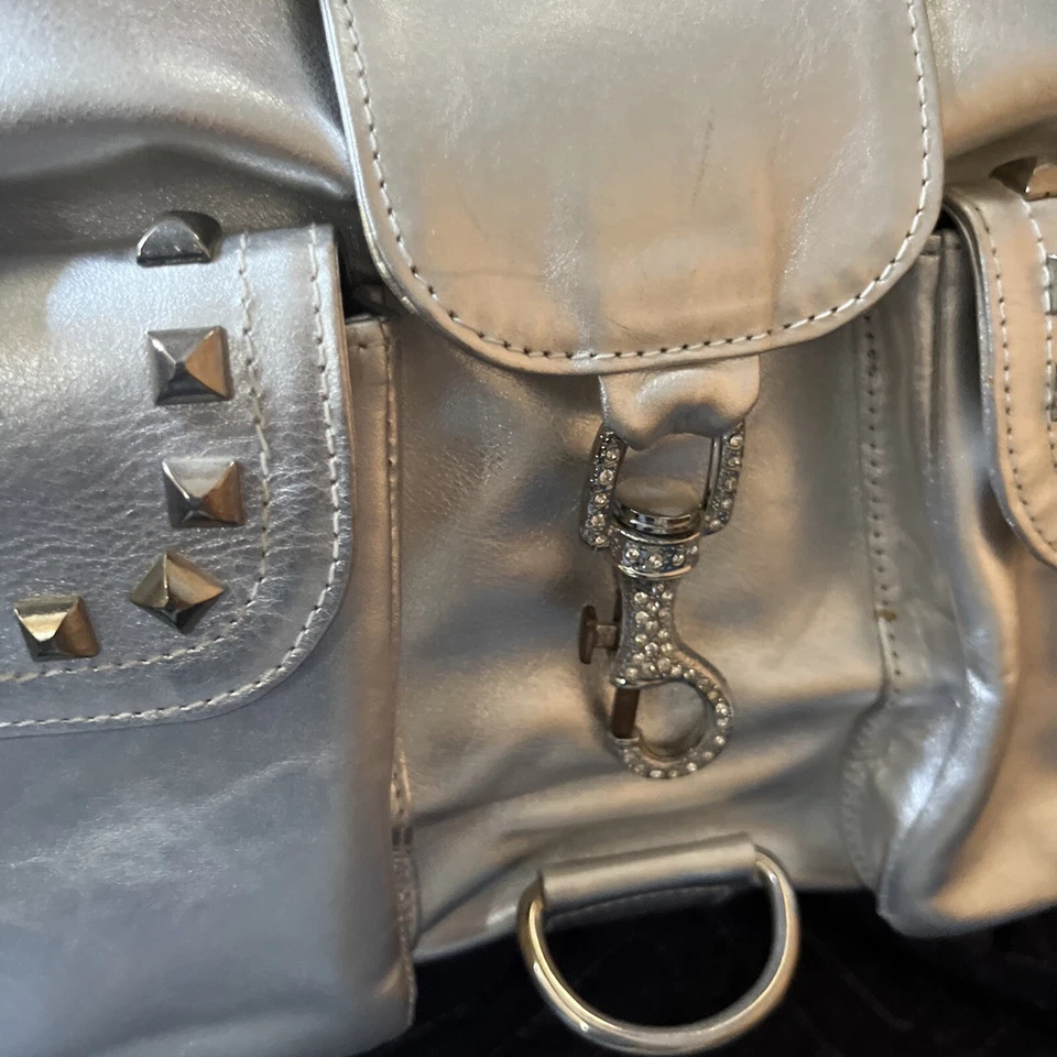 Dog Cat Designer Bag Carrier Silver Studs Small Custom Made - Image 2 of 4