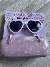 Capelli Girls Heart Sunglasses And Matching Case- New