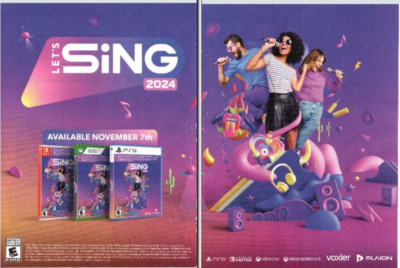 2023 LET'S SING 2024 Video Game 2 Page Promo PRINT AD WALL ART - XBOX PS5 SWITCH