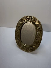 Vintage Crowning Touch Collection Etched Brass Mirror Tabletop flower design
