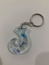 Letter J Key Chain Pendant Resin New