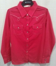 Cumberland Outfitters Youth Girl's PINK WESTERN SHOW SHIRT w/ Snaps Size S M L
