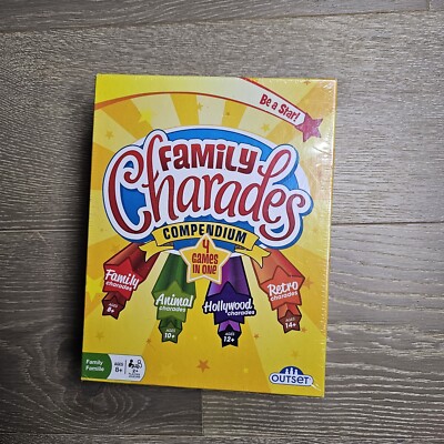 Family Charades Compendium Board Game - 4 Games In One Sealed New Retro I5c
