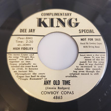 COWBOY COPAS Any Old Time- Don't Shake Hands w/The Devil KING Hillbilly PROMO 45