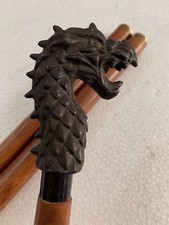 Dragon Head Antique Designer Handle Vintage Style Wooden Walking Stick Cane Gift